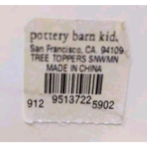 Pottery Barn Kids Snowman Christmas Tree Topper Felt Fabric Old Fashioned in Box - Picture 15 of 15